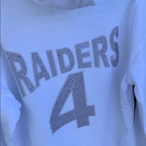 SALE rare white rhinestone raiders zip up